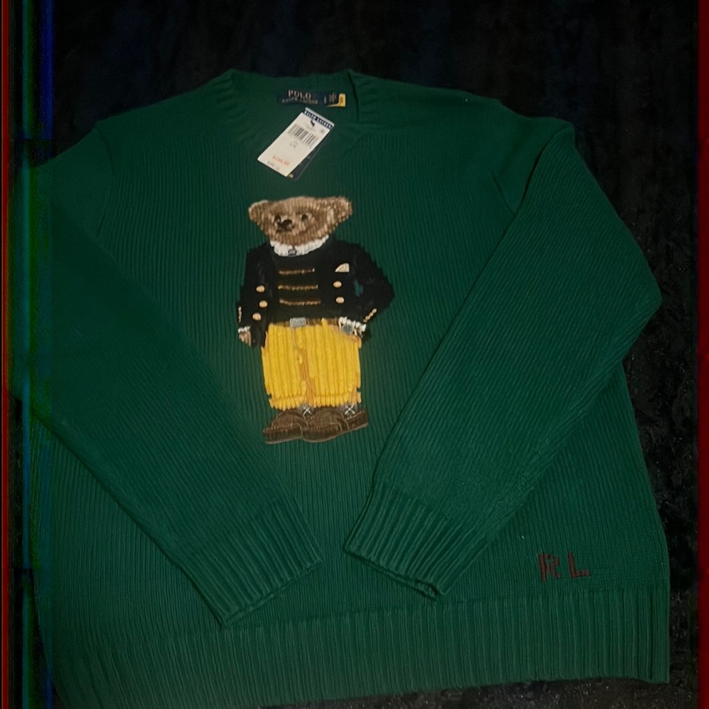Green Polo bear sweater, quite rear to come by
